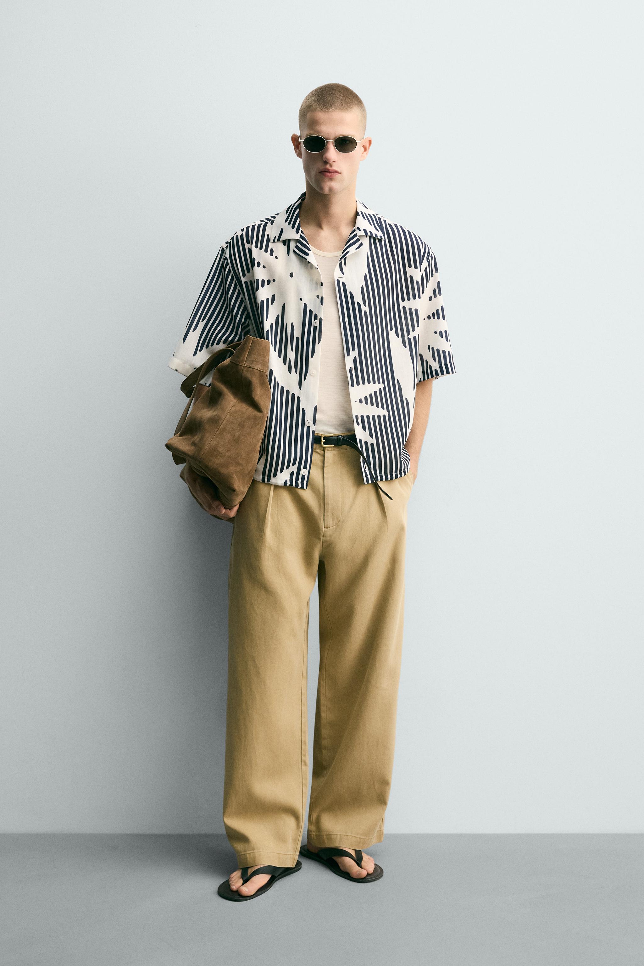 STRIPED PRINT BOXY FIT SHIRT